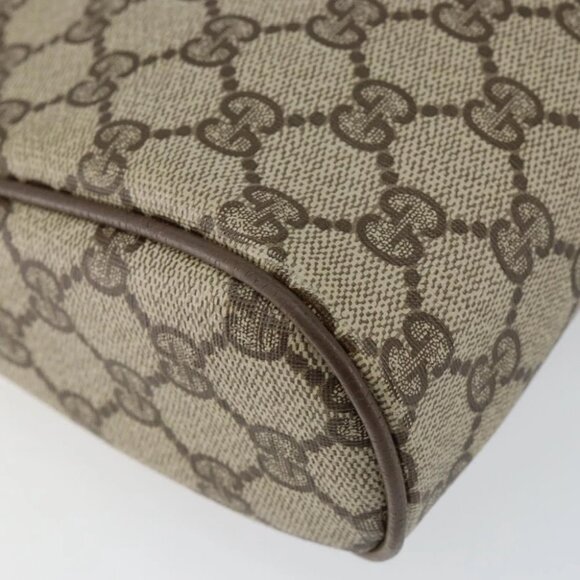 GUCCI GG Supreme Web Sherry Line Clutch Bag PVC Beige Red - Picture 10 of 14